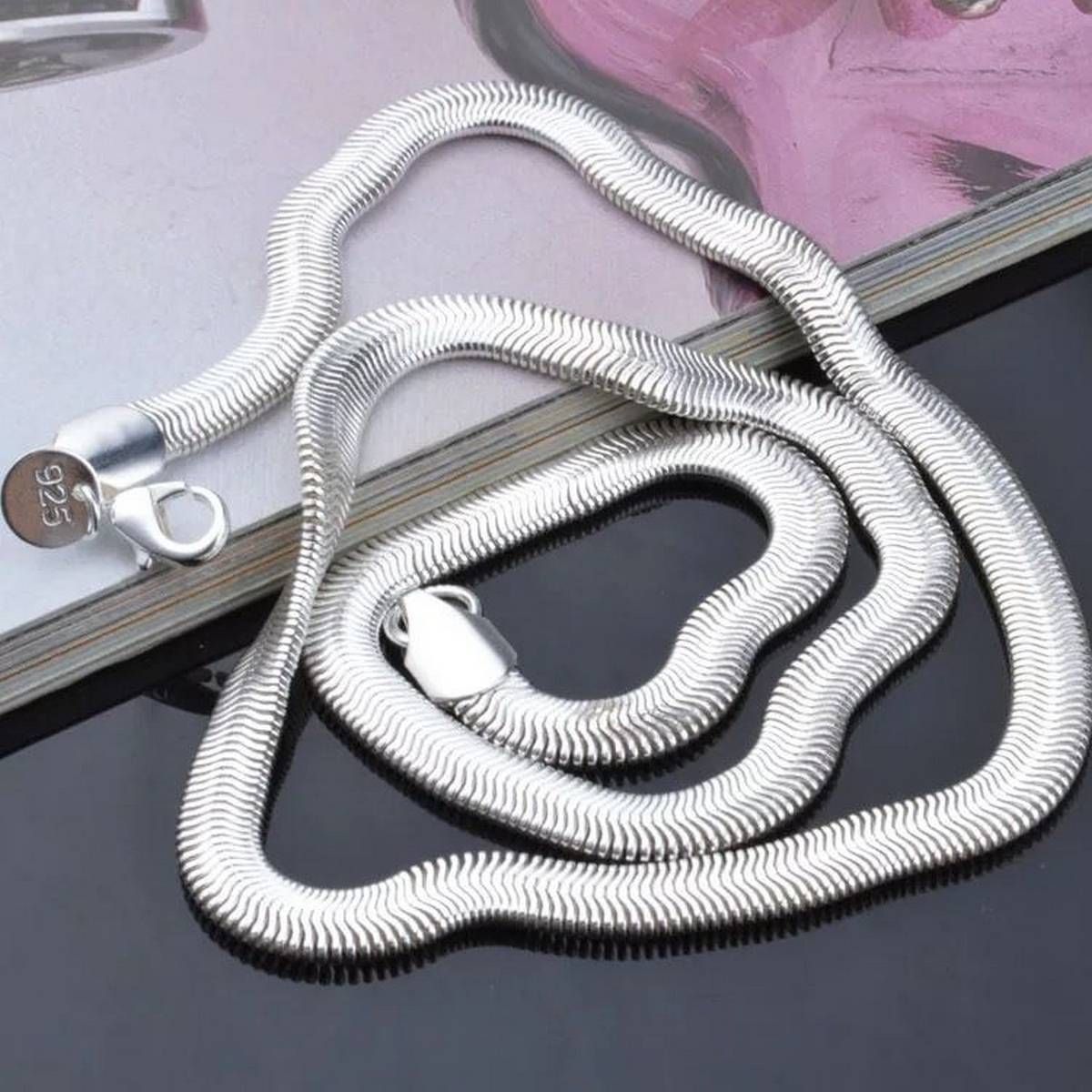 Silver Plated Snake Necklace For Men-1pcs
