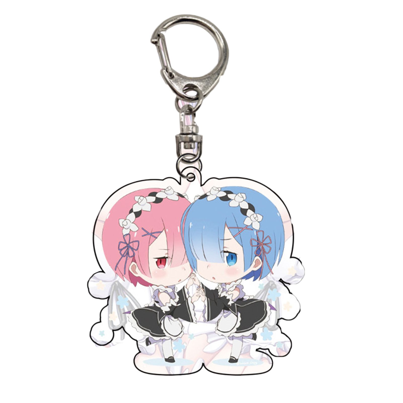 Keyring Cartoon Character Key Decor Arcylic Rem Anime Keychain for Handbags