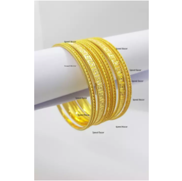 Yellow Gold Plated Bangle Jewelry set -(6 Pcs)