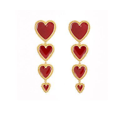 2020 New Design Lady Statement Earring Women Metal Gold Color Eye Heart Lips Long Dangle Drop Earrings Fashion Party Jewelry