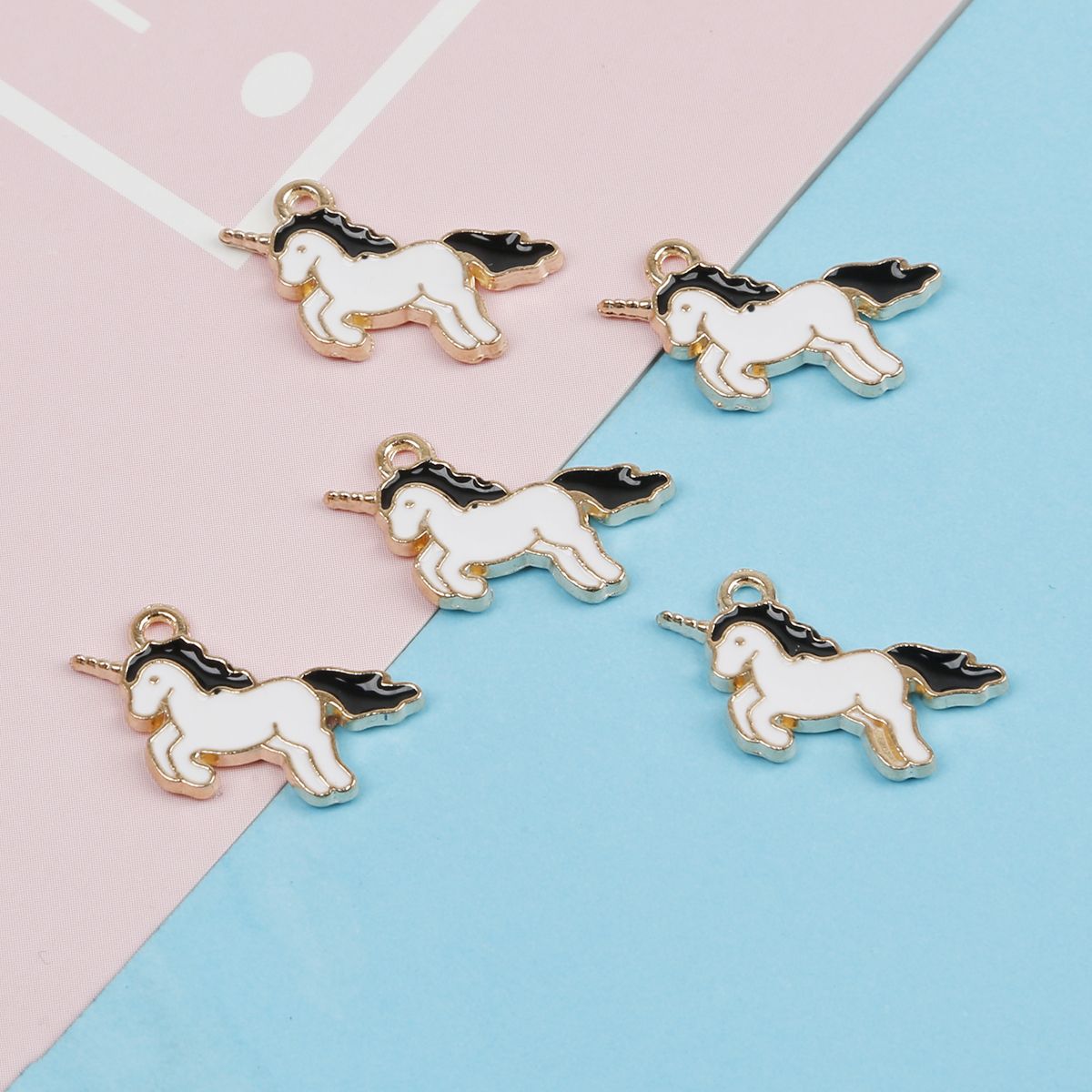 Unicorn Charm Alloy Enamel Pendant For Bracelet Necklace Jewelry Making DIY Earring Findings