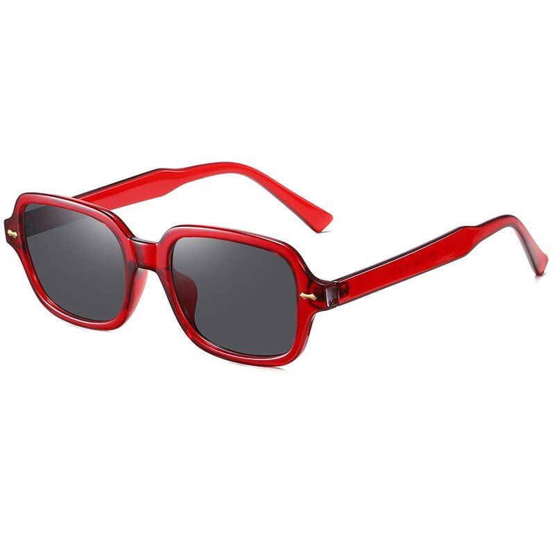 C3 red grayWHO CUTIE Fashion Trendy Pink Sunglasses Female Sunnies 2020 Brand Design Rectangle Frame Vintage Sun Glasses Shades Women S202
