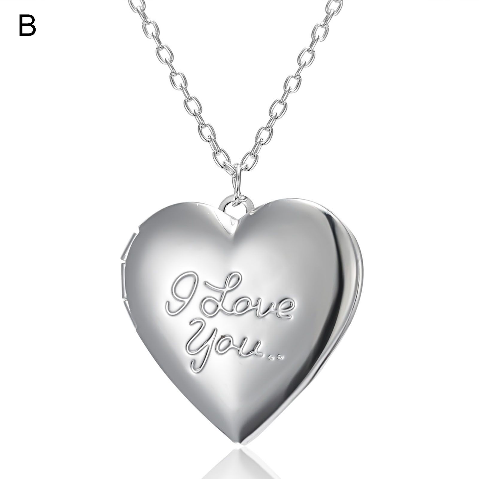 Choker Neckle Beautiful Heart-shaped Photo Frame Pendant Neckle