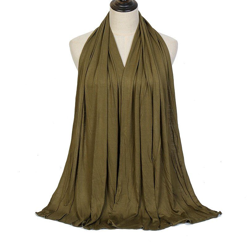 2020 New Muslim Hijab Women Jersey Scarf Shawls and Wraps Solid Color Long Shawls And Wraps Muslim Scarves Ladies Headscarf