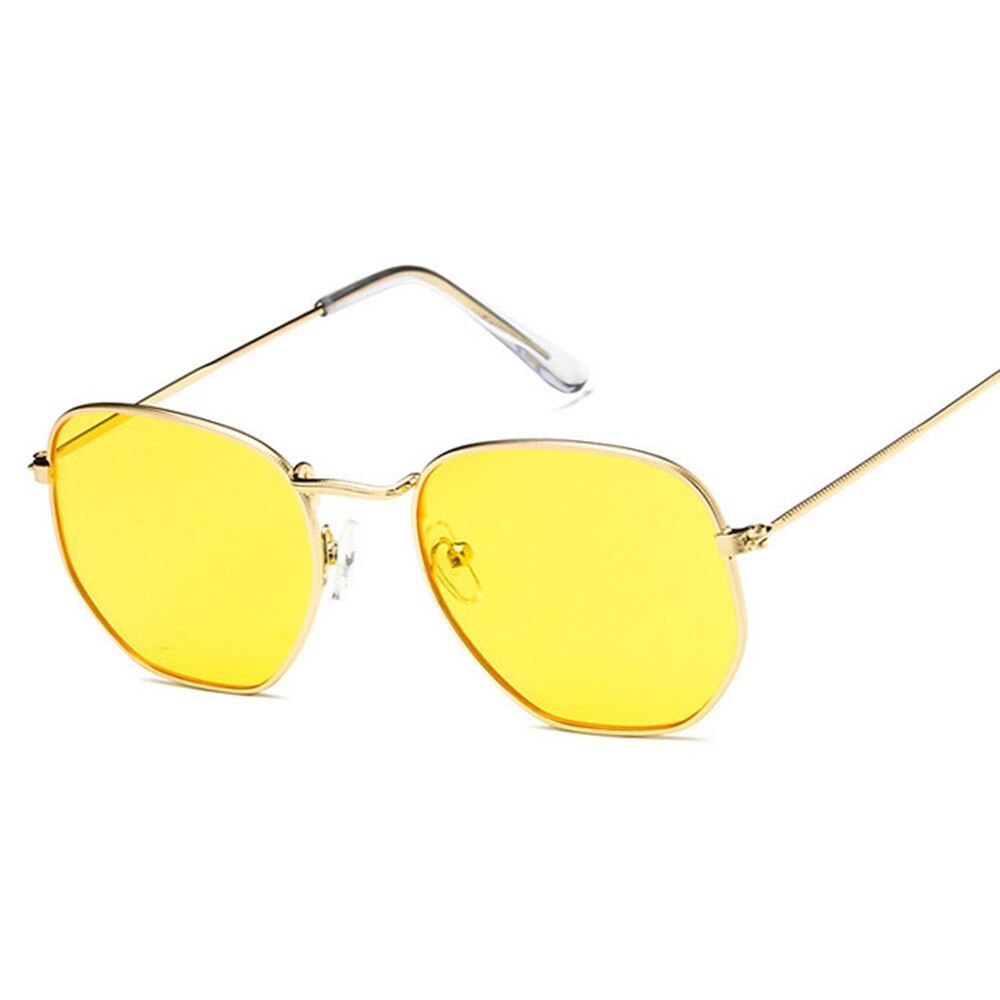 C7YellowDCM Fashion Square Sunglasses Women Brand Designer Sun Glasses Men Vintage Metal Frame Eyewear UV400
