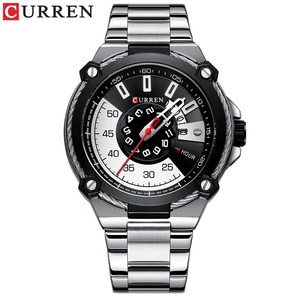 Brand Men Stainless Steel Business Watches CURREN Quartz  Watch Fashion Causal Male Clock Auto Date Homem