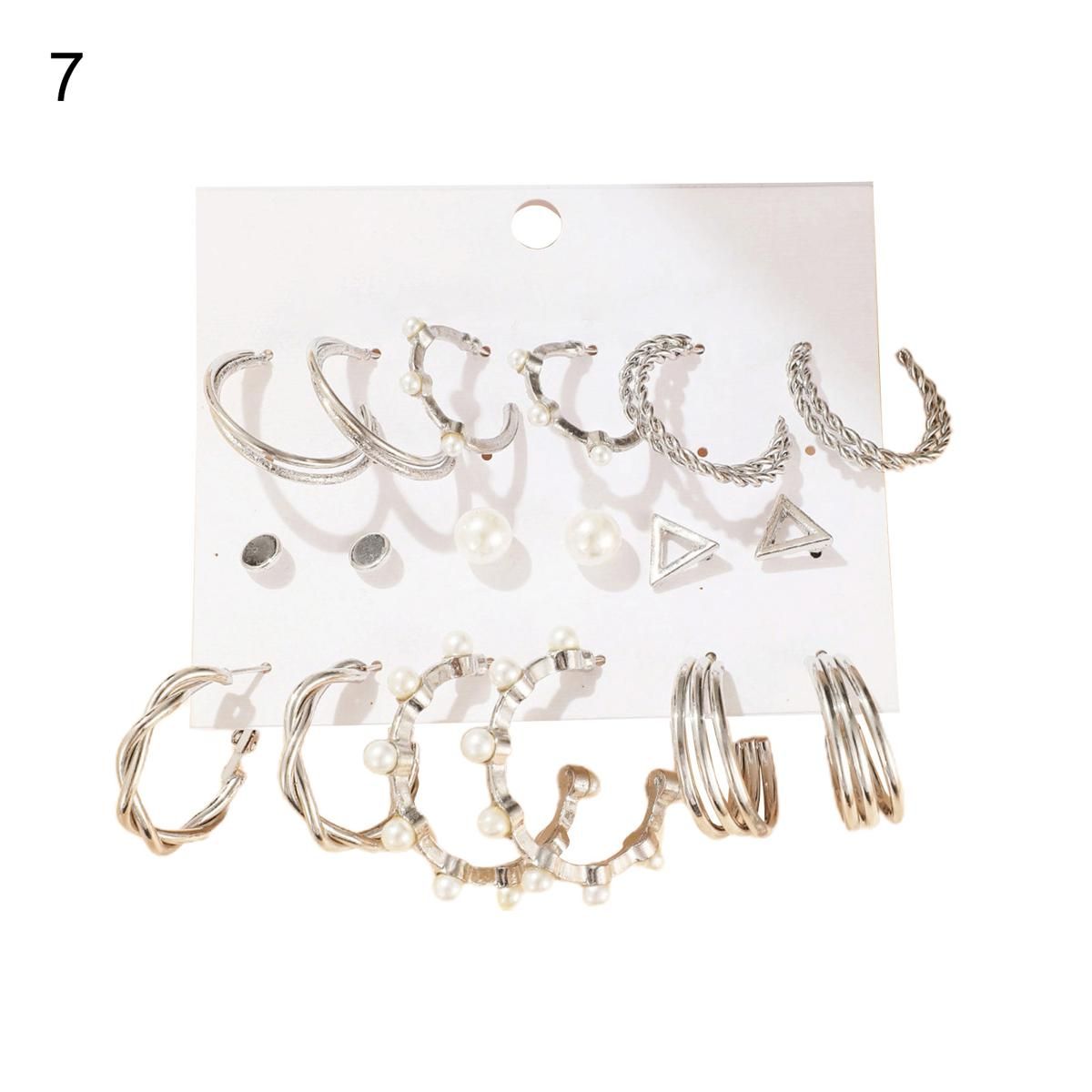 Hoop Earrings Round Shape Round Shape Imitation Pearls Hoop Earrings