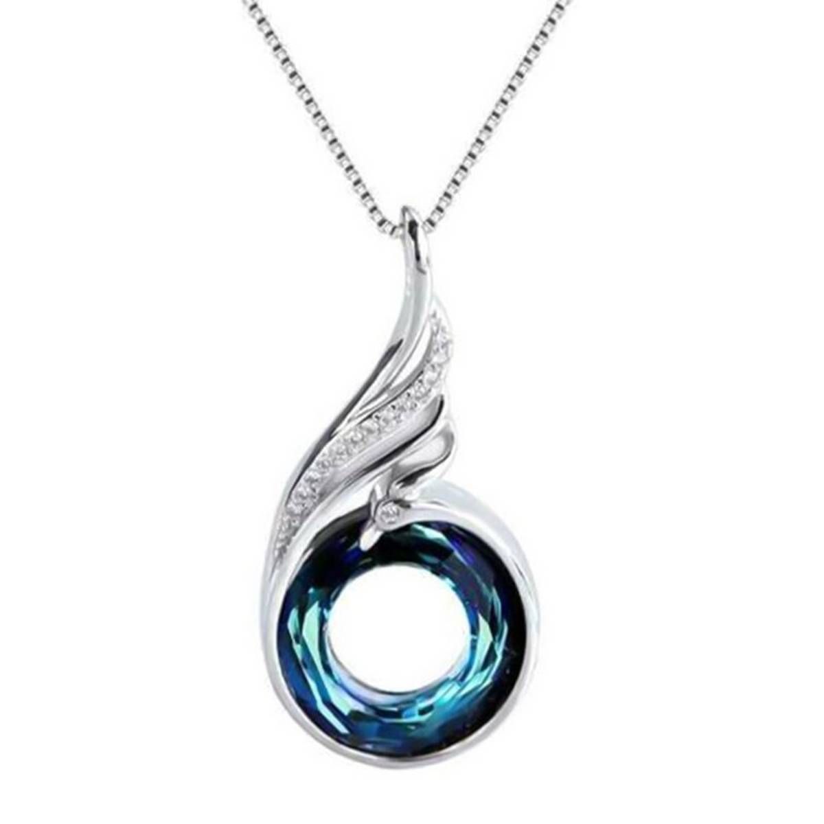 1PCS Nirvana Of Phoenix Pendant Necklace Colorful Crystal Peacock Gradient Necklace Nirvana Of Phoenix Pendant Necklace