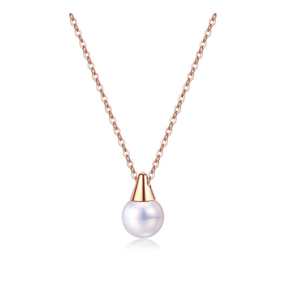 Lokaer Trendy Stainless Steel Simulated Pearl Pendant Necklaces Jewelry Bohemia Chain Link Choker Necklace For Women N17081