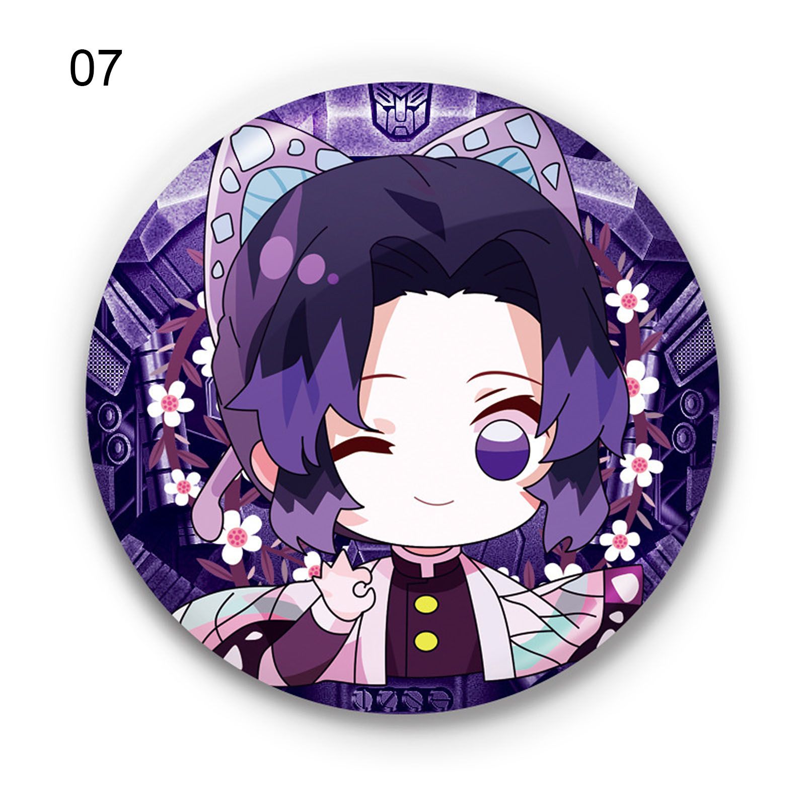 Round Demon Slayer Tanjiro Figure Design Cloth Badge Brooch Pin Jewelry Decor