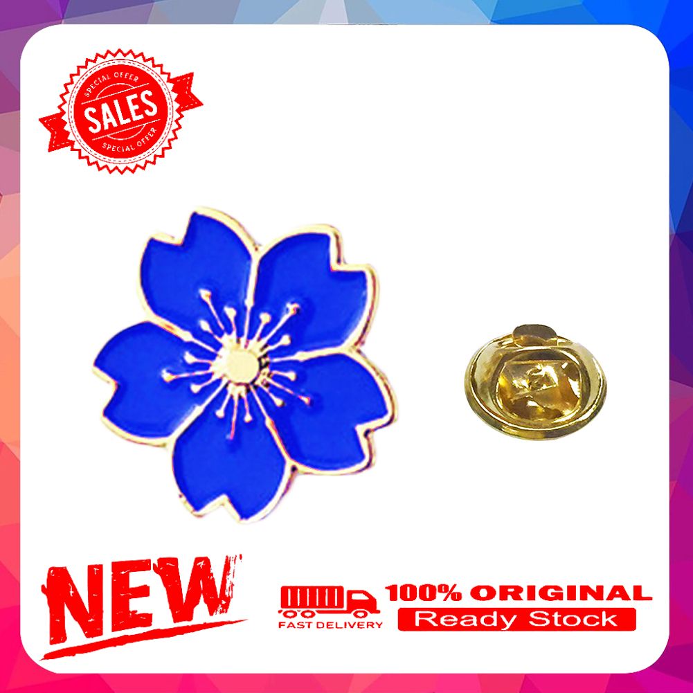 Sweet Women Cherry Blossom Flower Enamel Brooch Pin Suit Collar Badge Jewelry