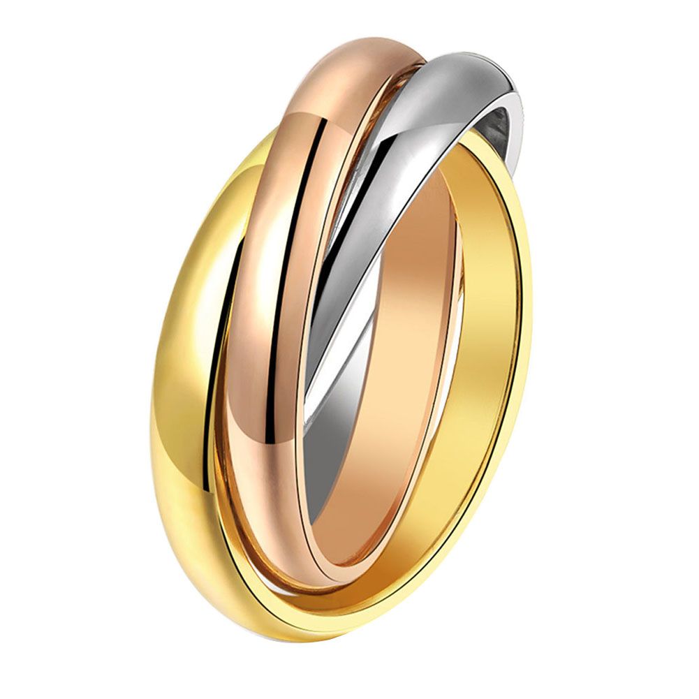 Party Womennimalist Linked Triple Circle Finger Ring Jewelry Valentine Gift