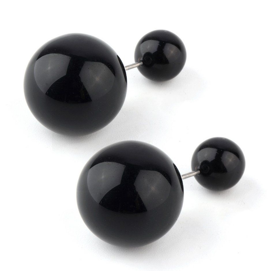 1 pair Fashion Women Pearl Beads Plug Ear Studs Earrings Jewellery