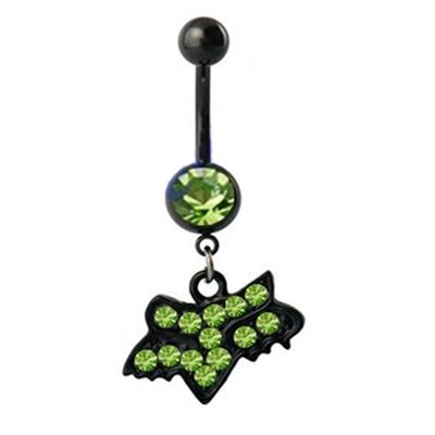 1pc steel Belly ring Sexy Fox Dangling Navel Piercing CZ Gem Belly Fashion Body Jewelry 14g
