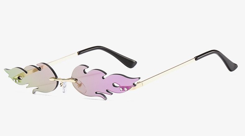 C5Samjune Orange Flame sunglasses weird womens sunglasses brand designer cat eye Shades For Women Mirror Fire Glasses UV400