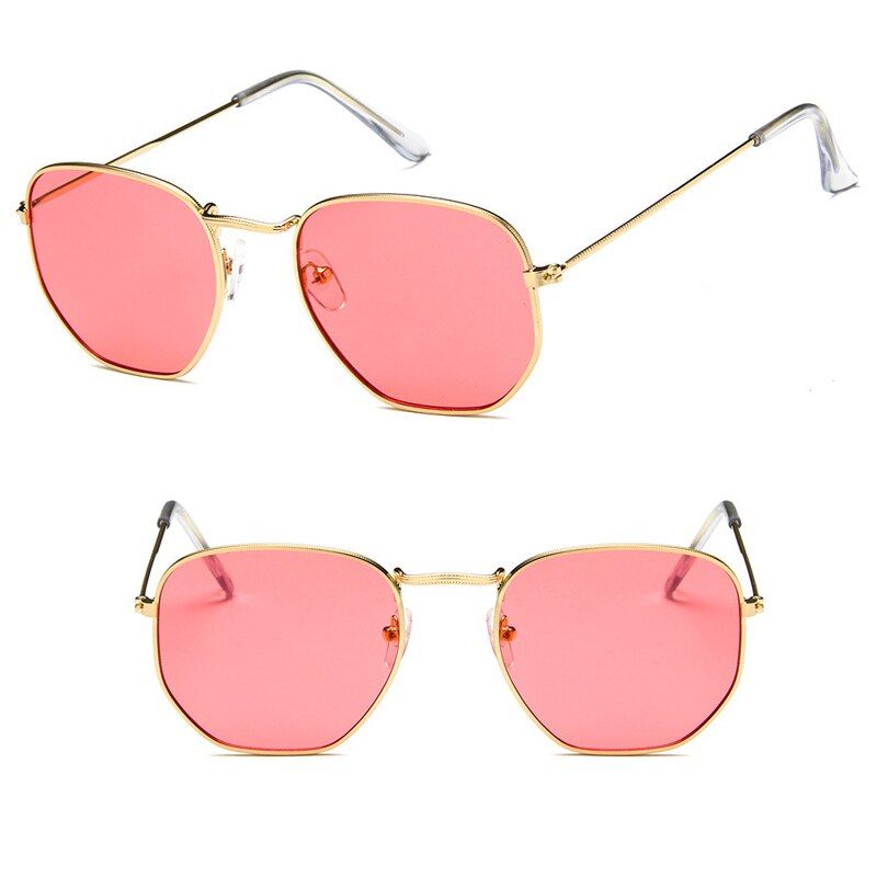 11SIMPRECT 2020 Square Sunglasses Women Men Fashion Retro Hexagon Mirror Metal Sun Glasses Vintage Brand Lentes De Sol Mujer