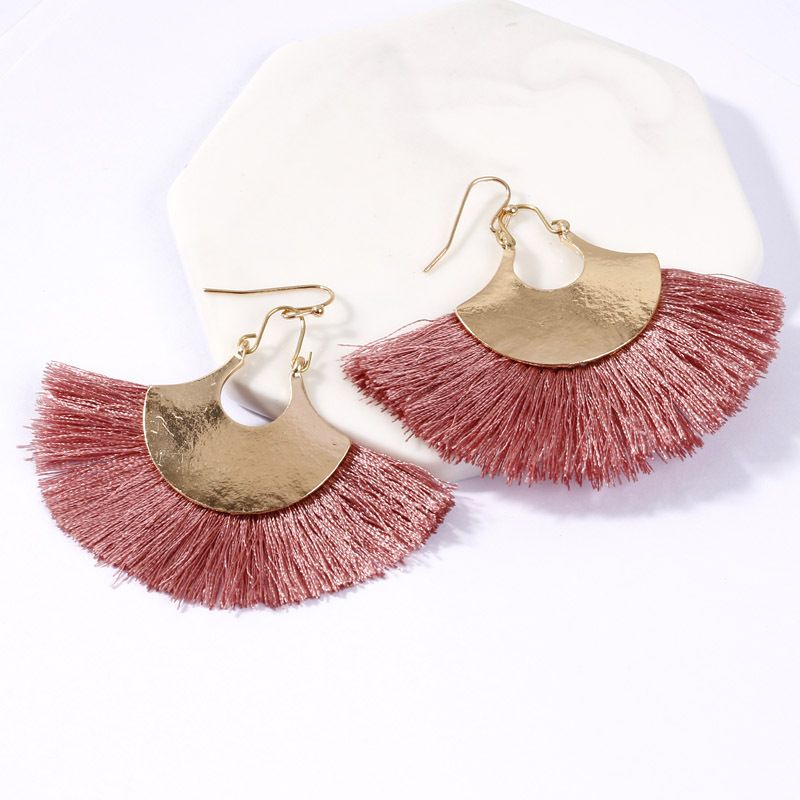 Fashion earrings creative colorful thread tassel fan-shaped women's earrings for women low price