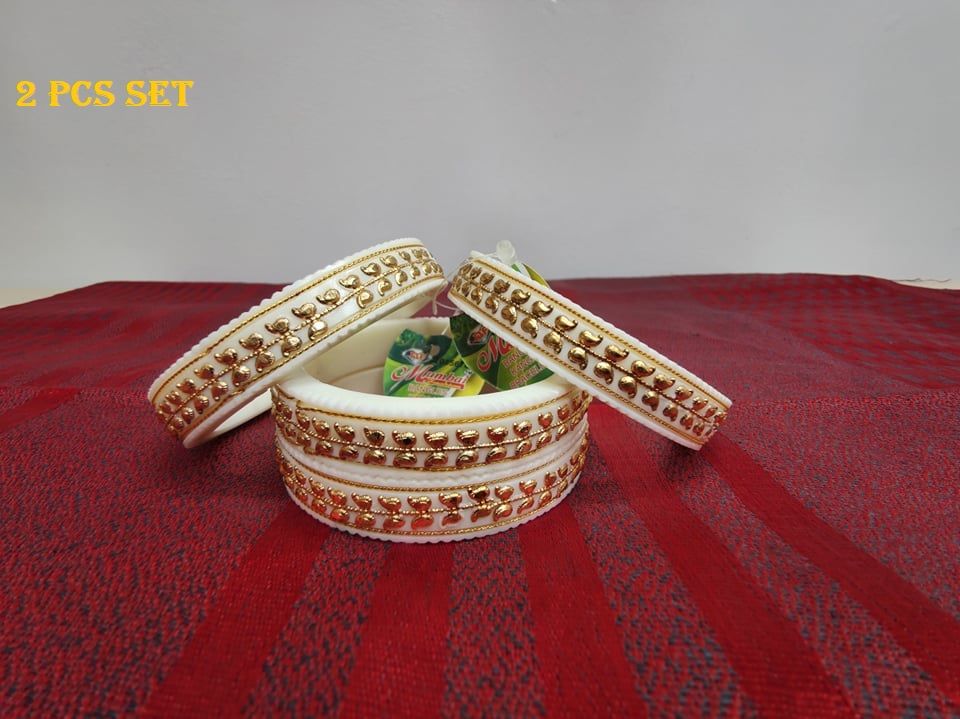Exclusive Design Shakha Pola Bangles for Women White , Party , Wedding , Anniversary , Durga Puja & All Time Use Shakha Bangles. CD:P70.