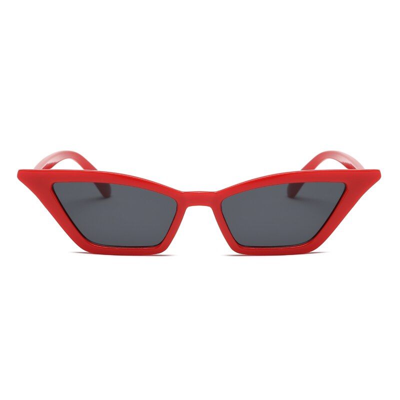 red frame blackCat Eye Sunglasses Women Vintage Brand Designer Sun Glasses Small Red Womens Shades Retro Ladies Cateye Sunglass UV400