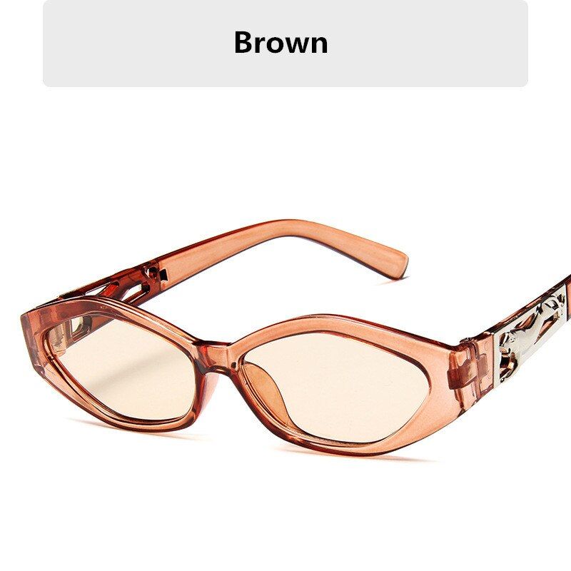 brownGUANGDU Stylish Oval Sunglasses Women Male Vintage Retro small Frame Female Ladies Sun Glasses Oculos De Sol Mujer UV400