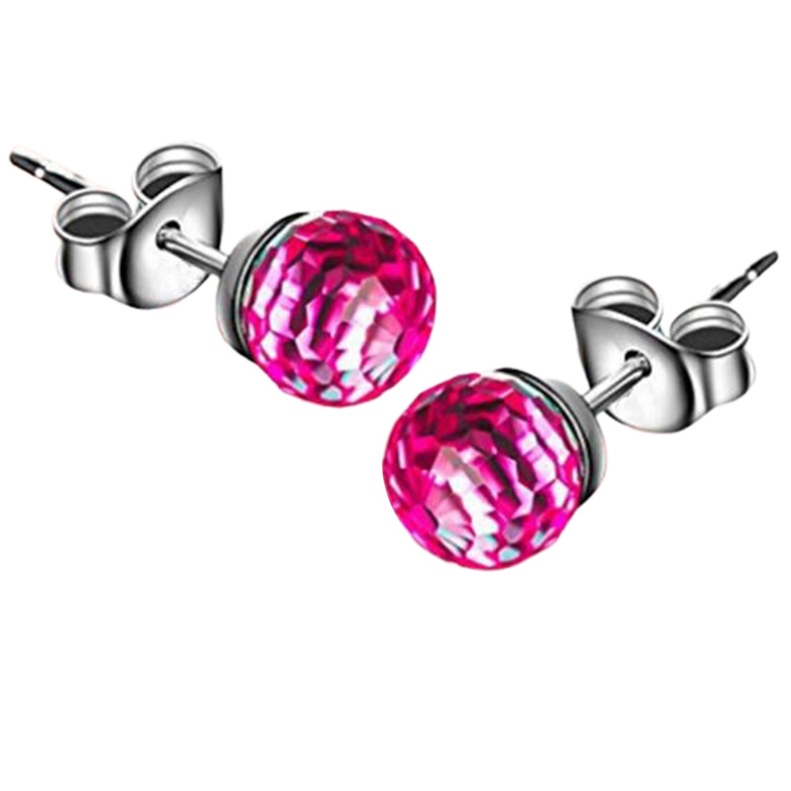 Fashion Women Faux Crystal Ball Design Ear Stud Earrings Jewelry Gift Accessory