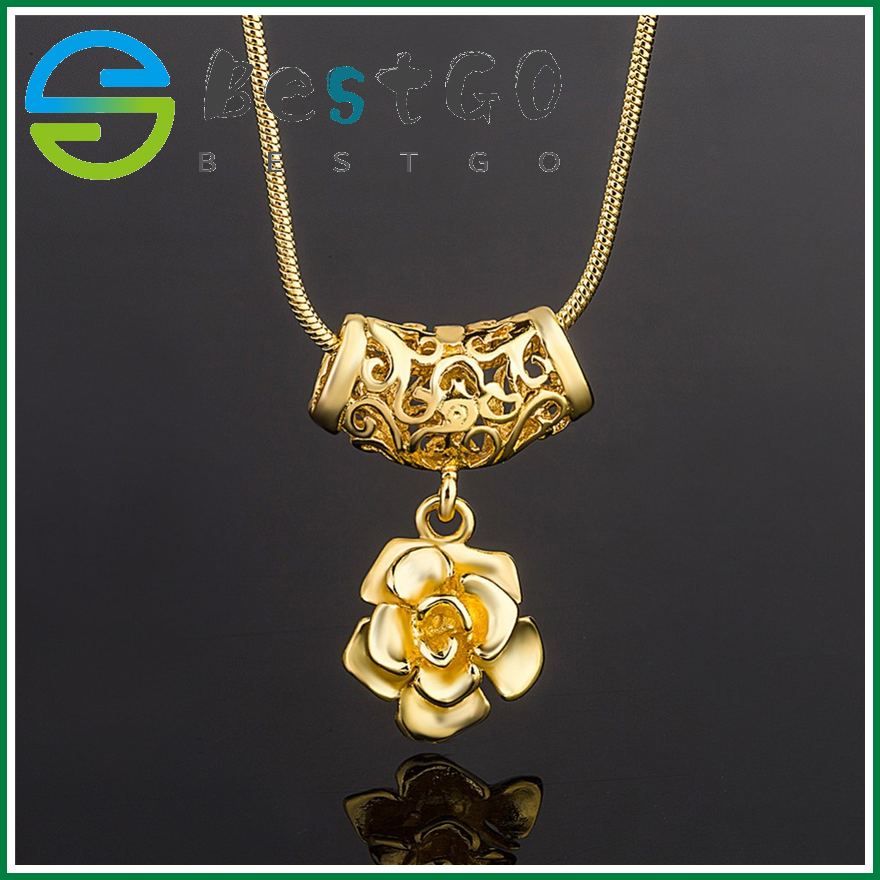 Vietnam Gold-Plated Cylindrical Hollow Large Flower Plated Gold Pendant Large Quantity Of Jewelry Is Preferred