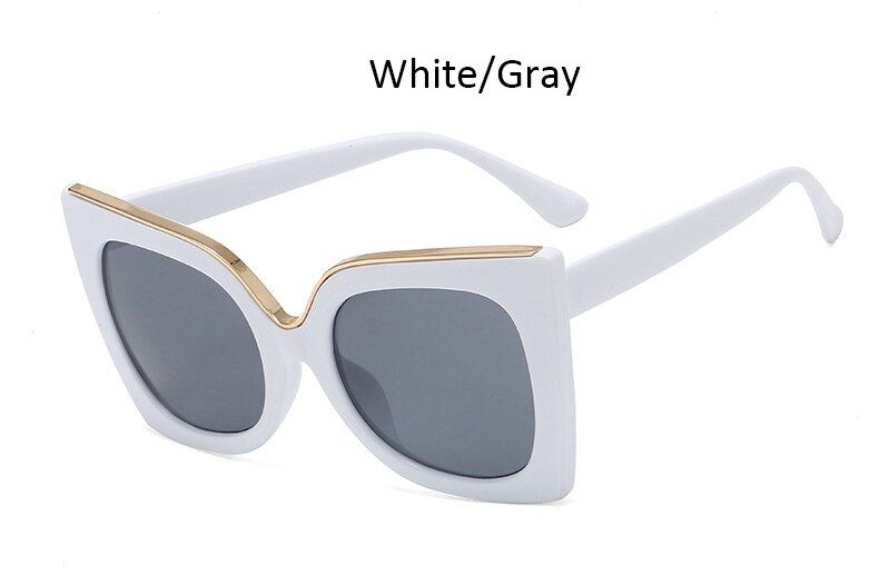 White Grayoversized Black Butterfly Cat Eye Sunglasses Women Brand Designer Vintage Gradient Shades Style sunglasses woman Retro Glasses