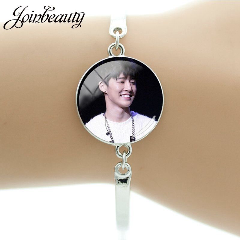 JOINBEAUTY Handmade Kpop IKON Bracelet Art Glass Dome Charms Bracelet Single Photo Jewelry Fans Party Favor Gifts IK12