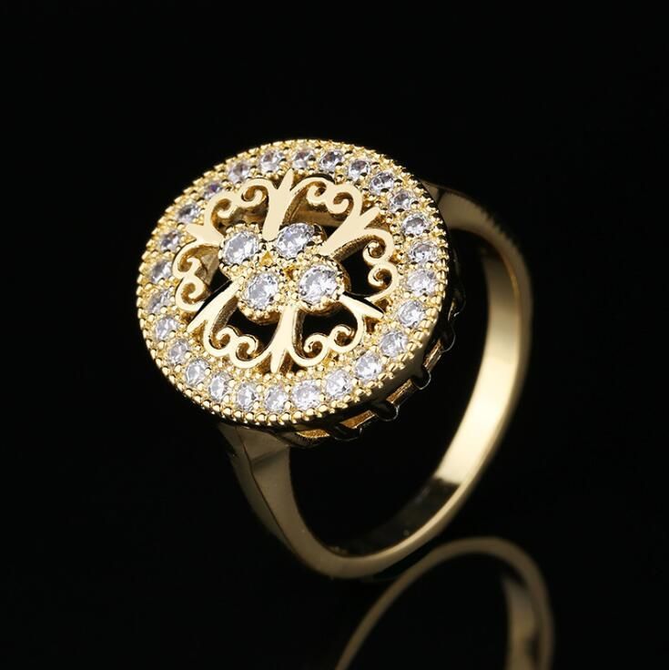 Fashion Luxury Popular Shiny Green Zircon Female Engagement Wedding Ring