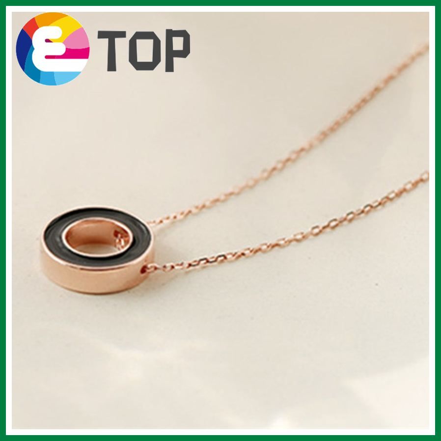 European And American Temperament Circle Necklace Pendant Student Wild Roman Numerals Black Circle Collarbone Chain Gift Jewelry