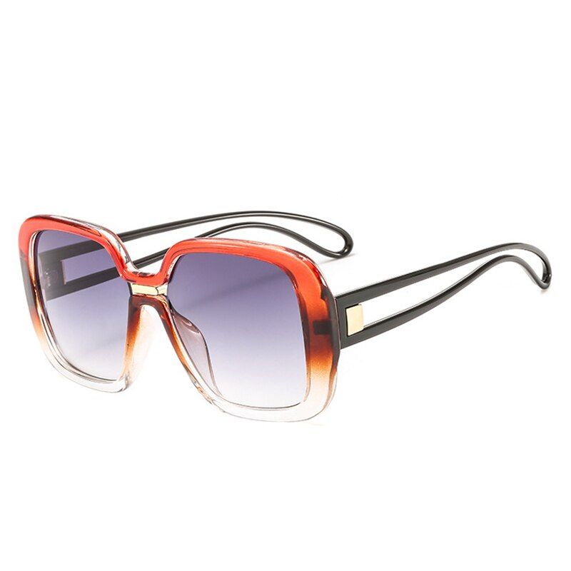 OrangeOVZA Oversized Sunglasses Women Rectangle Gradient Two-color Glasses Frame Sunglasses Male Fashion Summer UV400 S3073