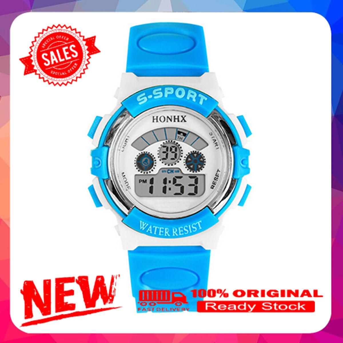 Kids Children Digital Watch Rubber Sport Multi-functional Date Alarm Wrist Watch
