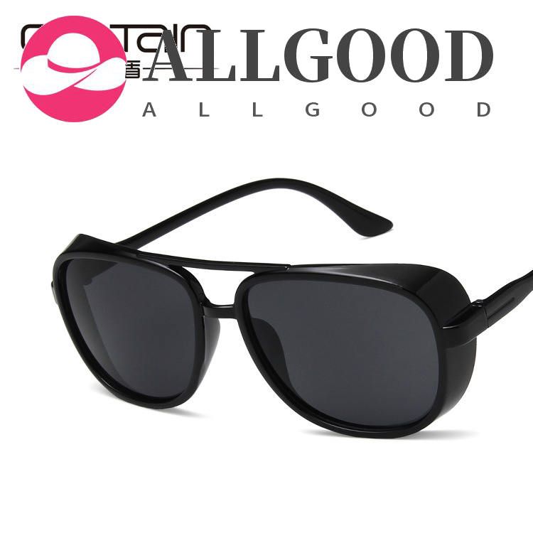 Iron Man Double Beam Sunglasses Retro Frame Sunglasses European and American Trend Sunglasses