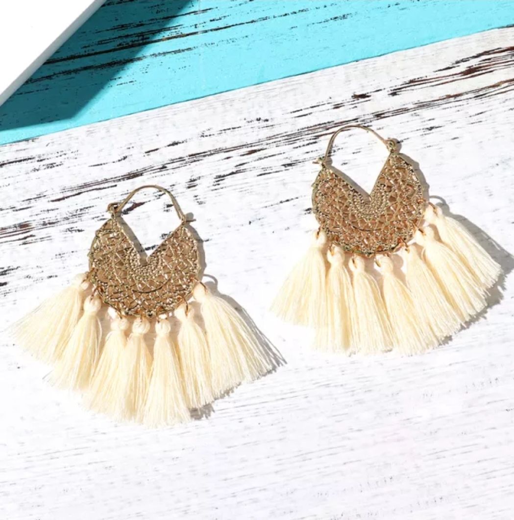 Chain tassel earring for women-pearl design 2