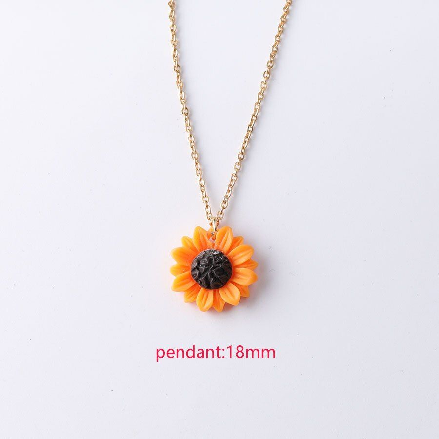 Creative Sunflower Pendant Necklaces Vintage Daily Jewelry Temperament Cute summer Necklaces for Women(null)