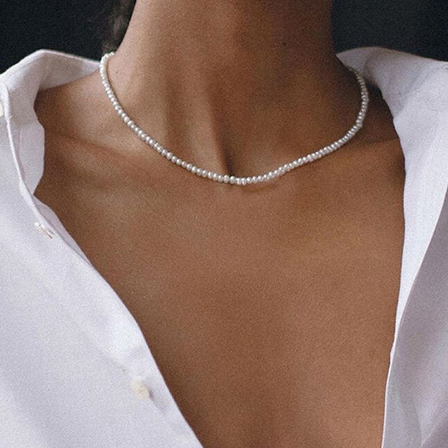 Vienkim Layered Pearl Choker Colar Thick Chains with Pendant Necklace for Women Fashion Choker Necklace on Neck 2021 Jewelry