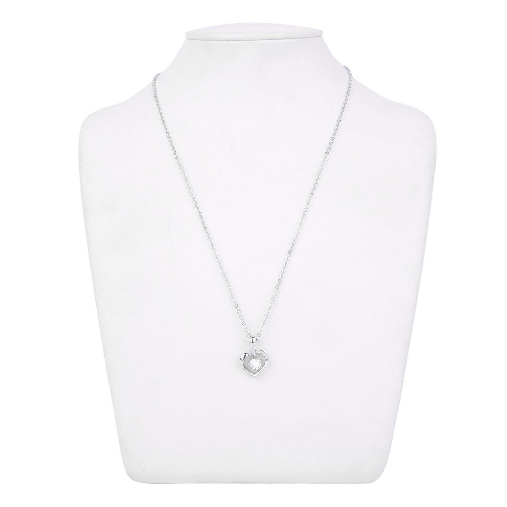 TE Fashion Women Heart Crystal Rhinestone Pendant Chain Necklace Jewelry