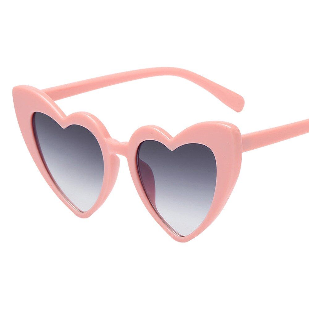 CWomens Vintage Heart Shape Sunglasses Brand Designer Love Lolita Cat Eye Ladies Sun Glasses Eyewear Eye Glasses Shades W1