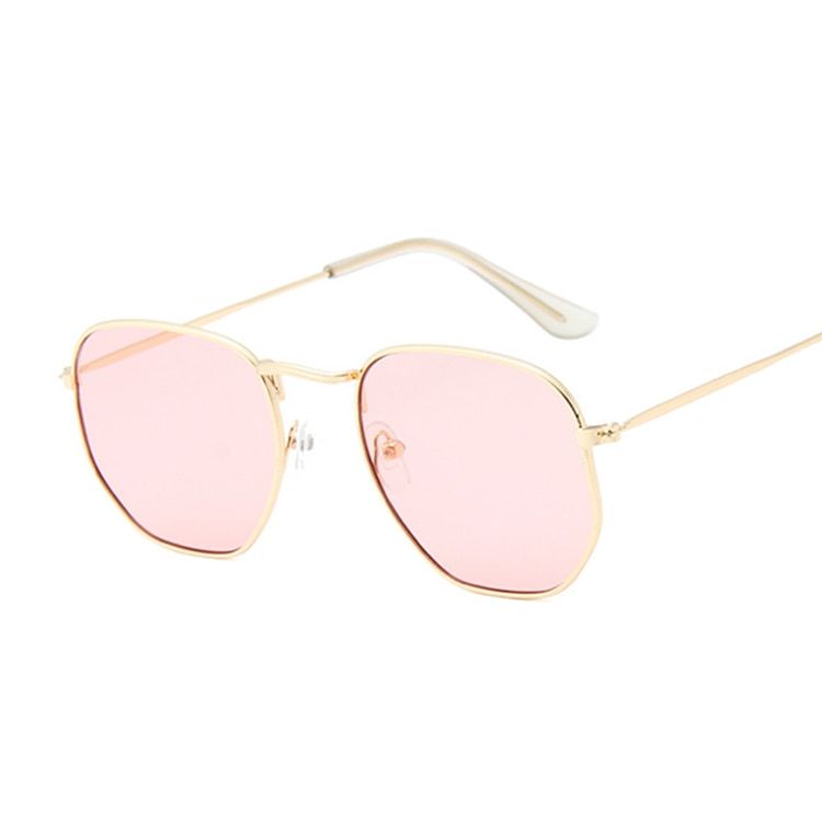 Small Polygonal Metal Sunglasses Women Brand Designer Vintage Sun Glasses Female Oval Retro Eyewear UV400
