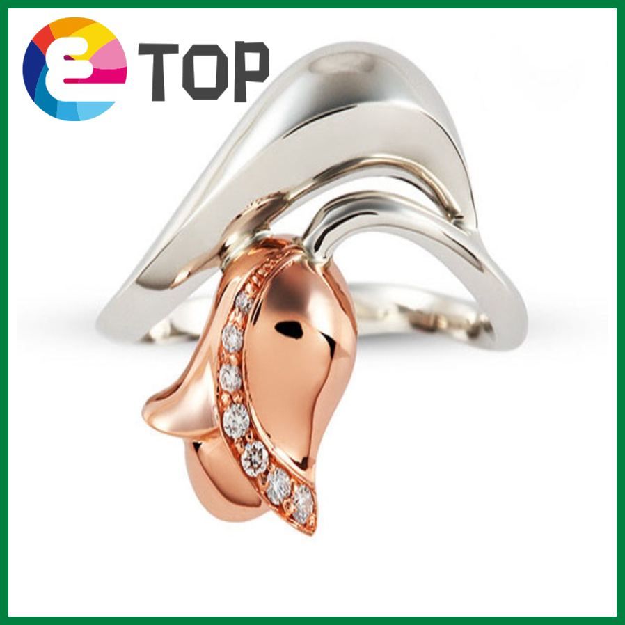 New Creative Rose Ring Earring Pendant European And American Engagement Jewelry Set