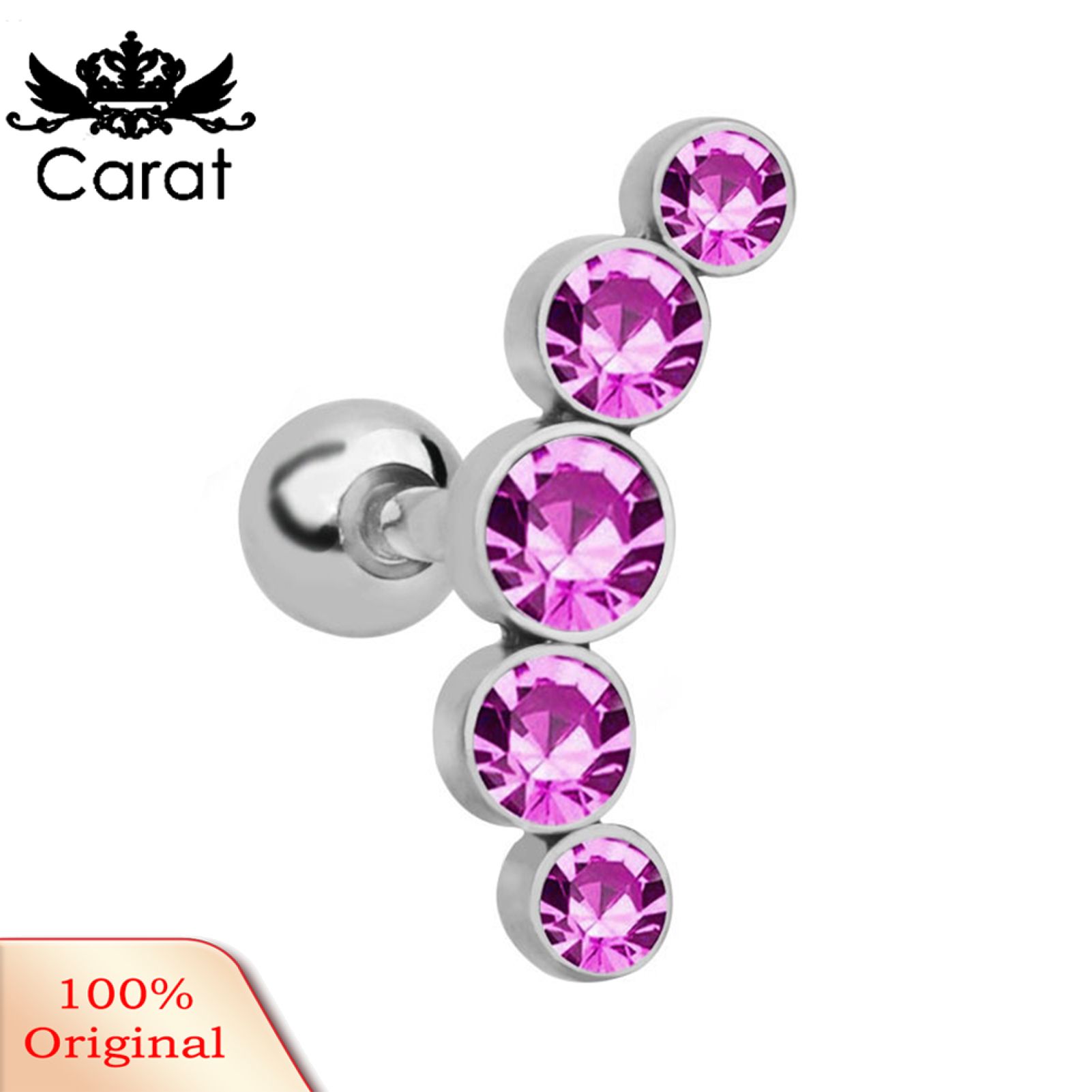Carat 1Pc Women Stainless Steel Cartilage Helix Tragus Ear Stud Piercing Earring Gift
