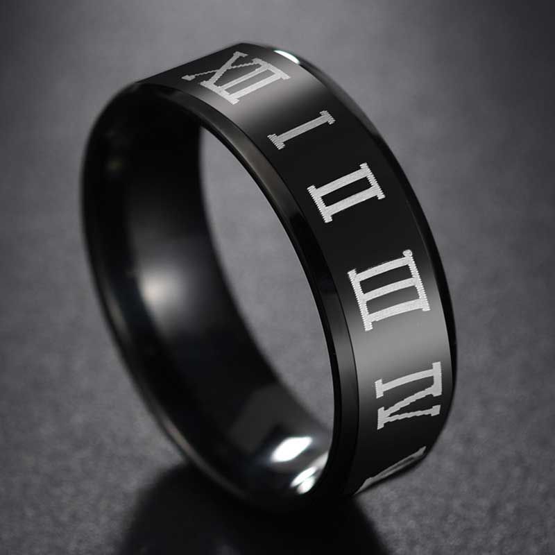 Nextvance Teen Wolf Logo Ring Tungsten Black Finger Rings for Boy Teenage Gift Couple Valentines Day Gift  Bague