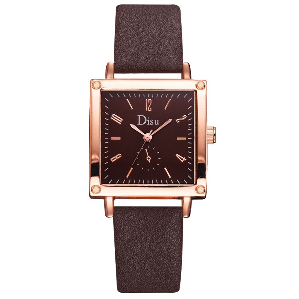 Fashion Women Square Scale Dial Faux Leather Band Analog Quartz Wrist Watch Gift