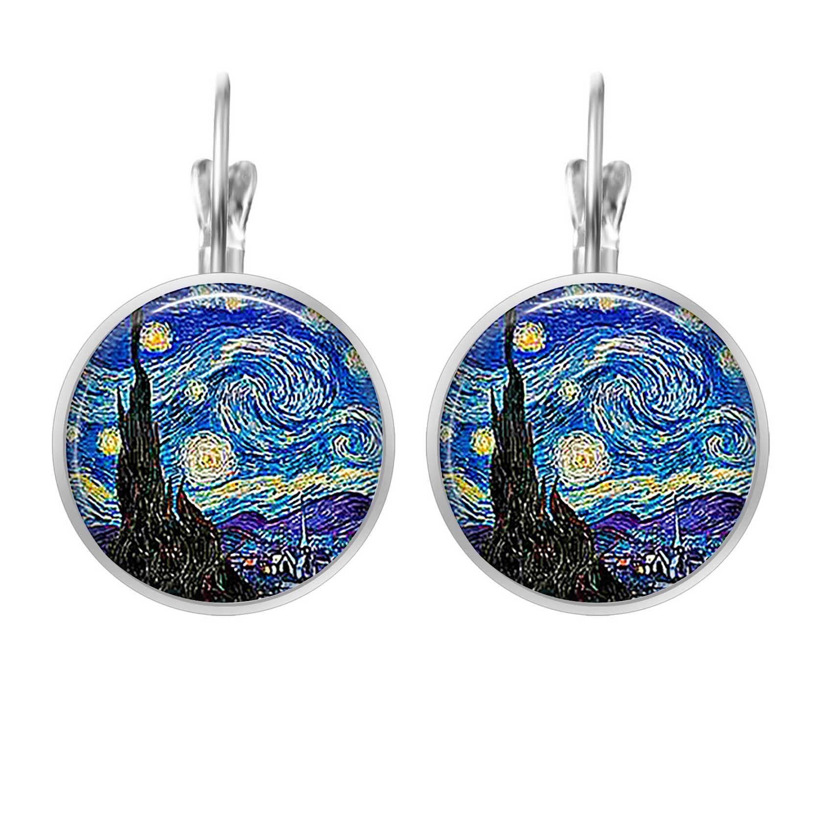 Ethnic Starry Time Gemstone Earrings Blue Picture Earrings Drop For Women - Ib0028 {average code}