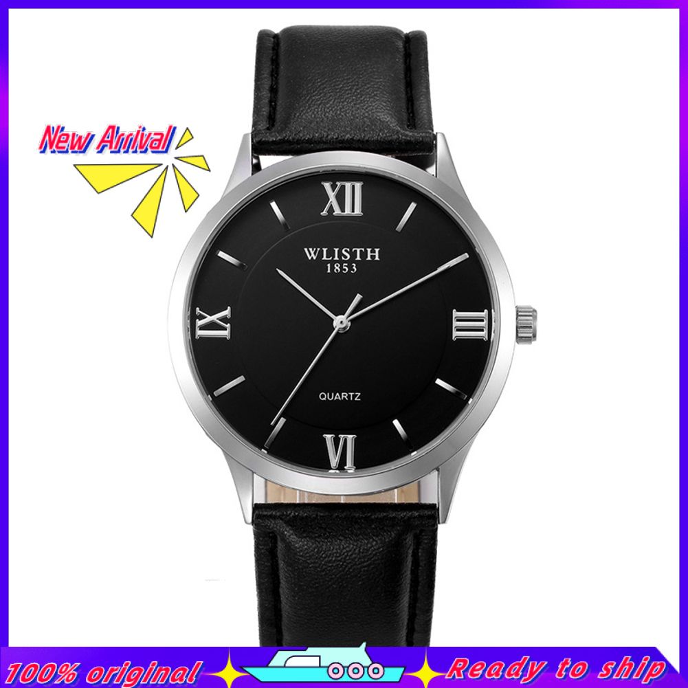 WLISTH Man Fashion Simple Waterproof Quartz Movement Analog Display Wristwatch