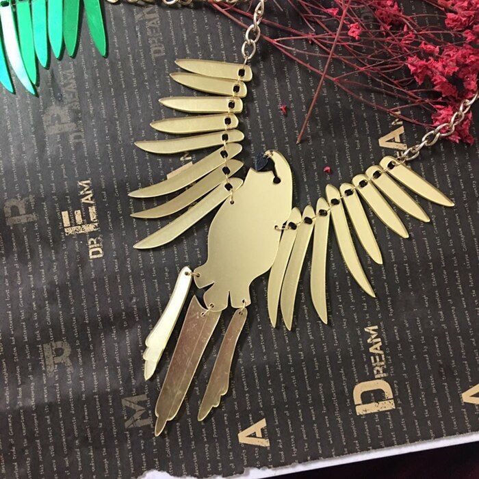 Fashion Big Acrylic Parrot Necklaces For Women Men Punk Bird Animals Night Club Long Chain Necklace Pendant Party Jewelry Gifts