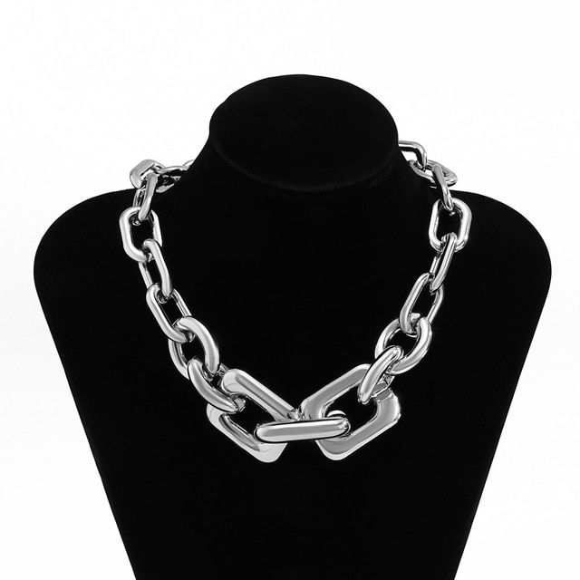 Lacteo Gothic Punk Golden CCB Chain Choker Necklace for Women Vintage Cross Chain Charm Necklace Jewelry Female  Gift