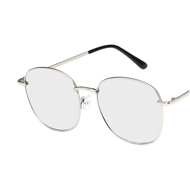 SilverSteampunk Big Metal Frame Round Eyeglasses Women Tinted Color Lens Mirror Sunglasses Retro Shades UV400 Oculos De Sol Shopping
