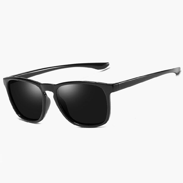 shiny black54mm Fashion Unisex Square Vintage Polarized Sunglasses mens Polaroid Women Rivets Metal Design Retro Sun glasses gafas oculos