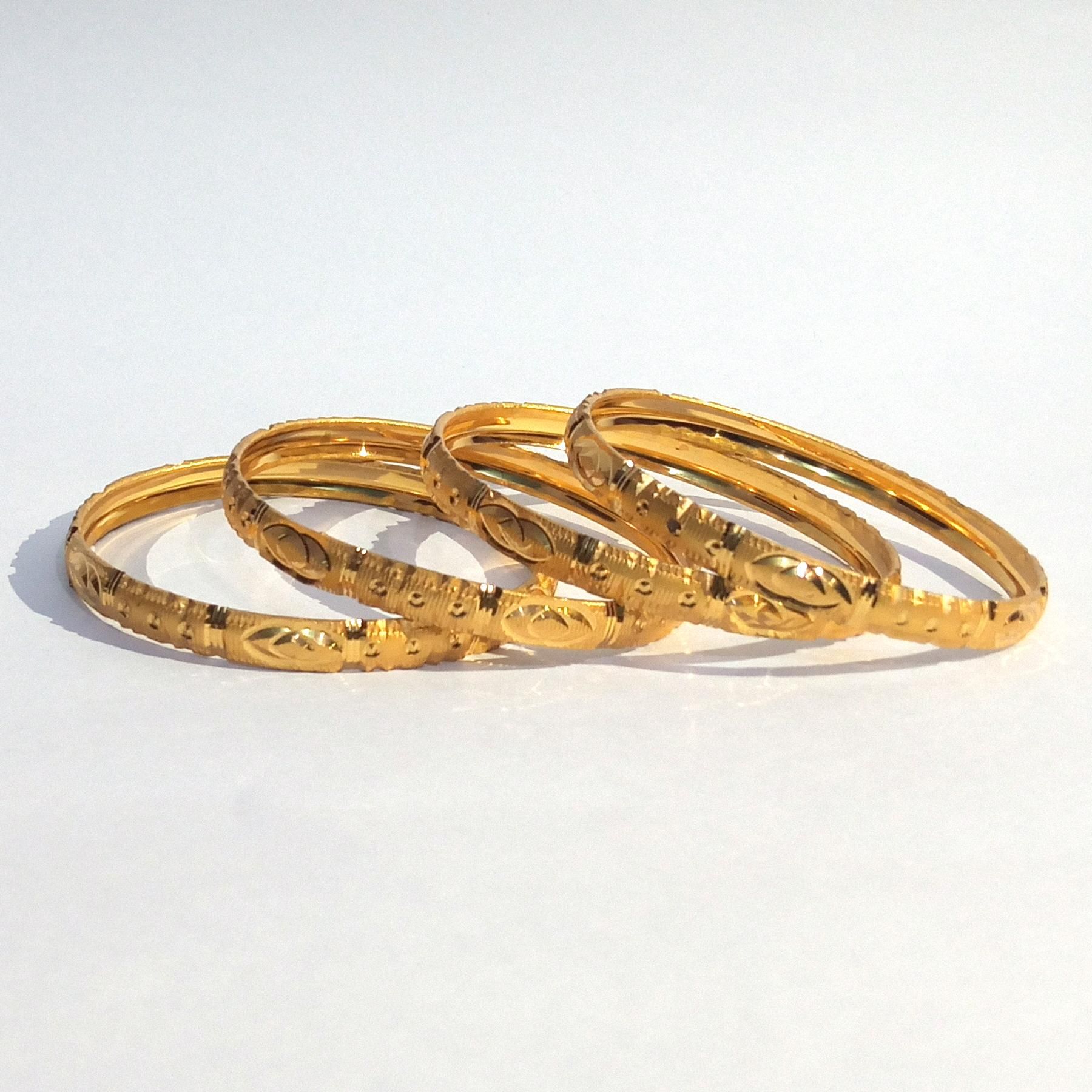 Gold Plated Metal Bangle Set for Women (4 Pice Set)
